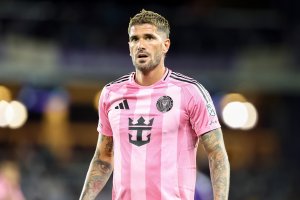 ORLANDO, FLORIDA - MARCH 01: Rodrigo de Paul #7 of the Inter Miami looks on during the first half of an MLS match between Orlando City SC and Inter Miami CF at Inter&Co Stadium on March 01, 2026 in Orlando, Florida. (Photo by Dustin Markland/Getty Images)