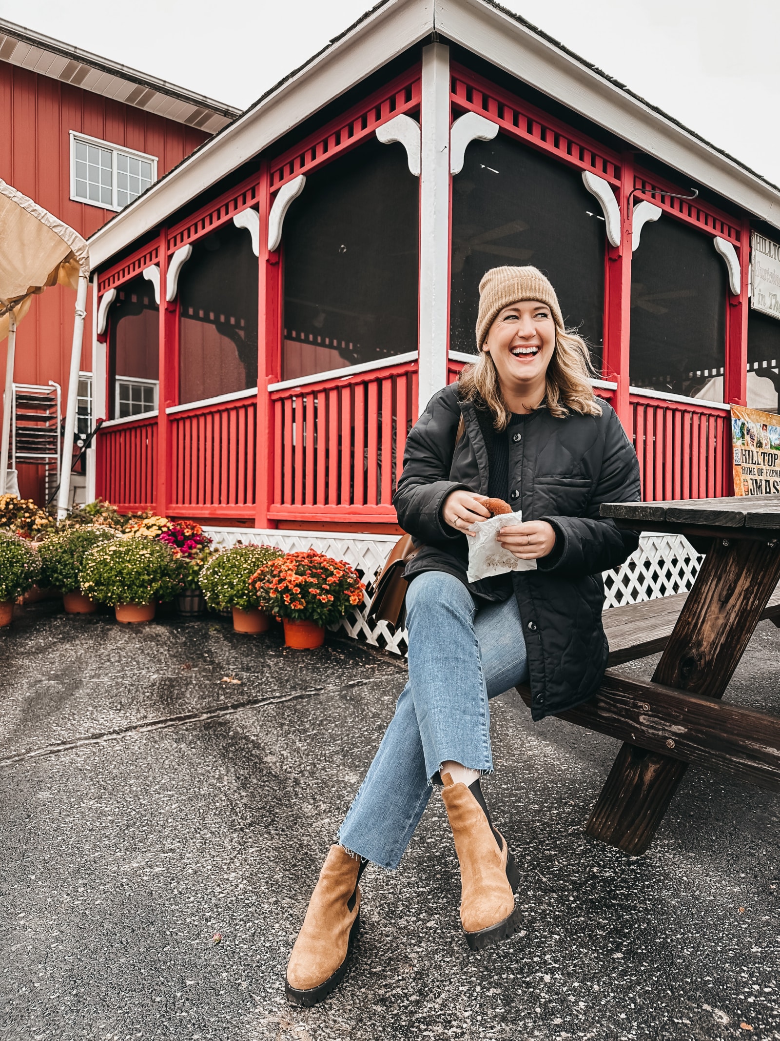  Wit Whimsy Blogger Meghan Donovan shares Winter Outfit Ideas - woman wearing jacket, shirt, and Lug Sole Boots from Freda Salvador Boot Fall Outfit