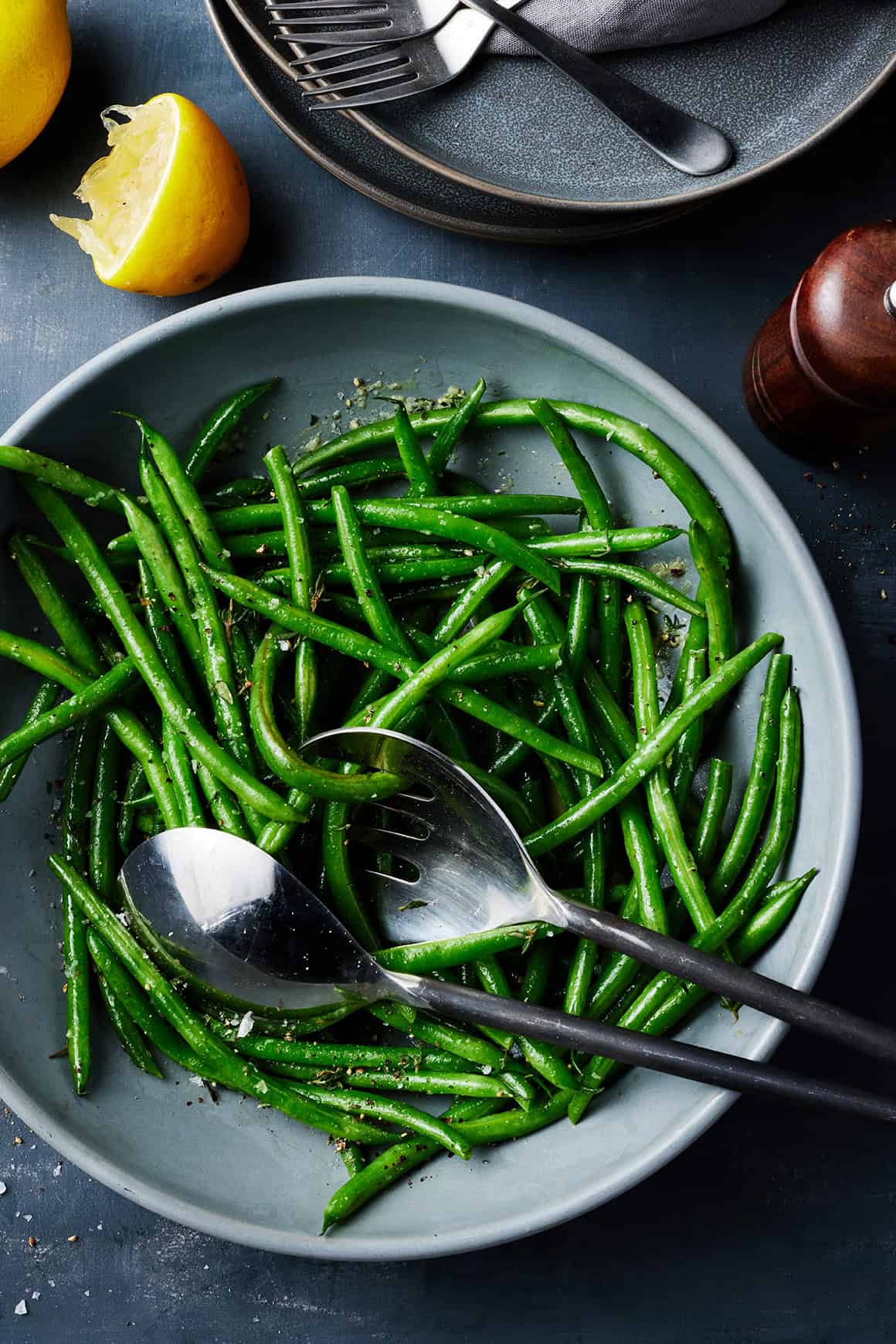 Saut&eacute;ed green beans