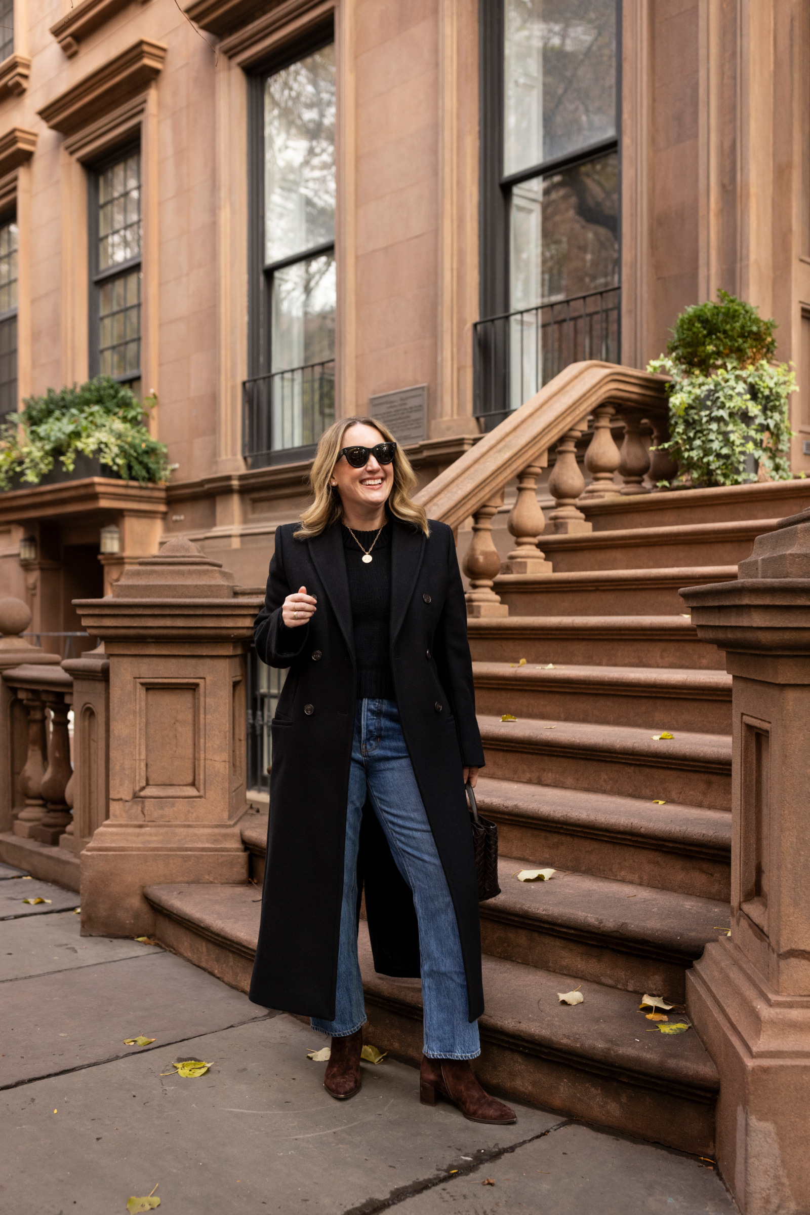 Wit & Whimsy wearing a Toteme Coat